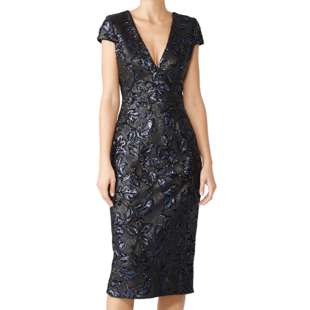 Dress The Population Allison Dress Small 4/6 Sequin Cocktail Wedding Cocktail